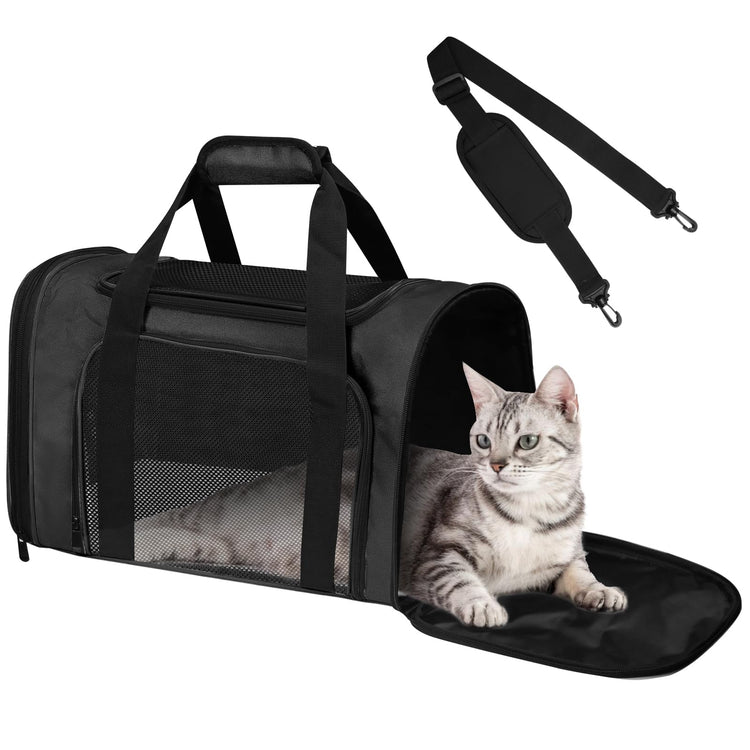 Cat Carrier Soft for Pets Up to 15 Lbs, Cat Travel Bag Soft-Sided with Padded Shoulder Strap, Pet Dog Carriers for Small Dogs Travel Puppy Carry Airline Approved, Pink