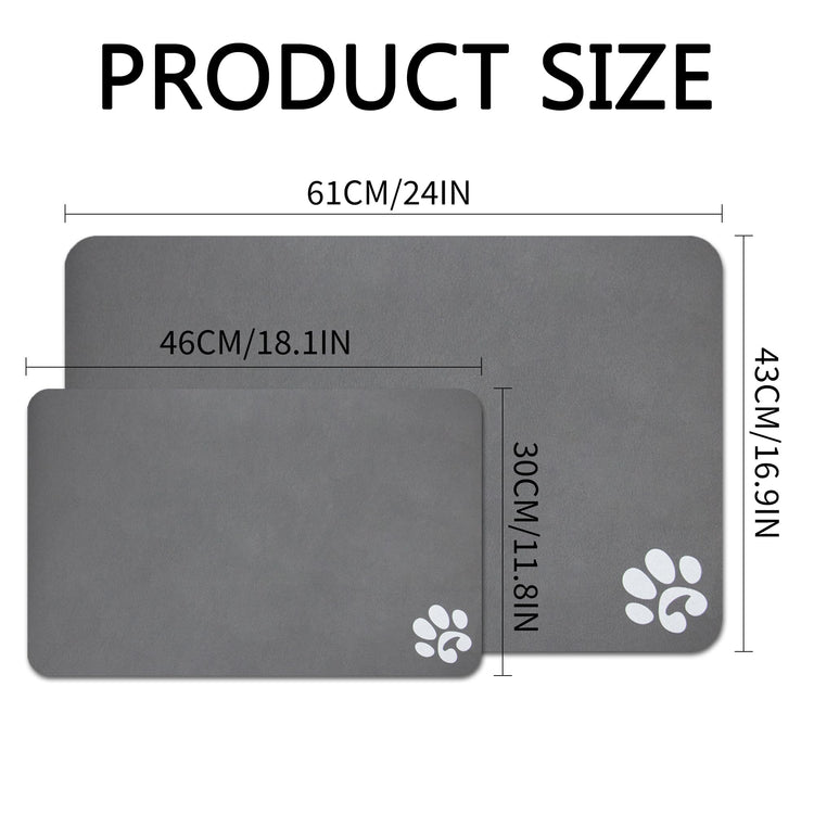 YCT Cat Pet Food Mat - Non-Slip Bottom Absorbent Quick Dry Feeding Mat for Dogs and Cats - Pet Supplies, 11.8"x18.1" Beige