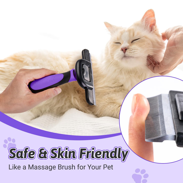 MIU COLOR Pet Grooming Brush, Deshedding Tool for Dogs & Cats, Effectively Reduces Shedding by up to 95% for Short Medium and Long Pet Hair, Purple