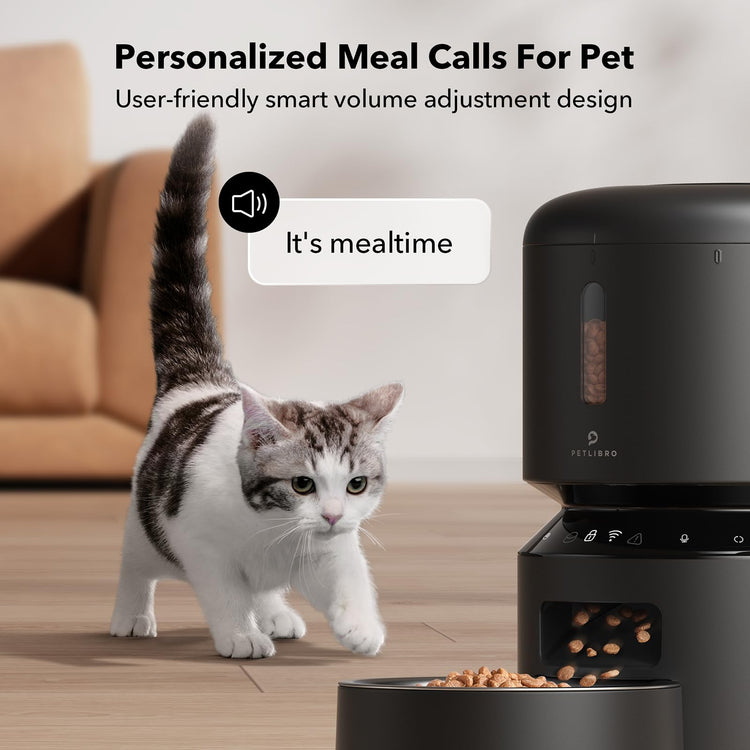 PETLIBRO Automatic Cat Feeder, 5G WiFi Automatic Pet Feeder with Freshness Preservation, 3L Timed Cat Feeders for Dry Food, Up to 48 Portions 10 Meals Per Day, Granary Pet Feeder for Cat/Dog, White
