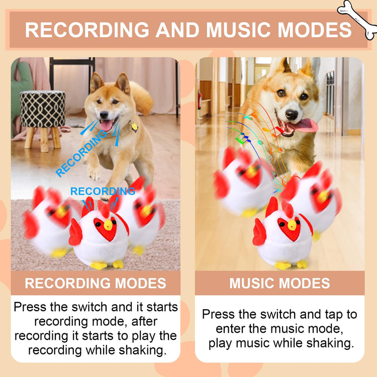 BABORUI Interactive Dog Toys Pig, Jumping Squeaky Dog Toys with Recording and Music Modes, Rechargeable Moving Dog Chew Toys for Small/Medium/Large Dogs to Keep Them Busy(Blue Pig)