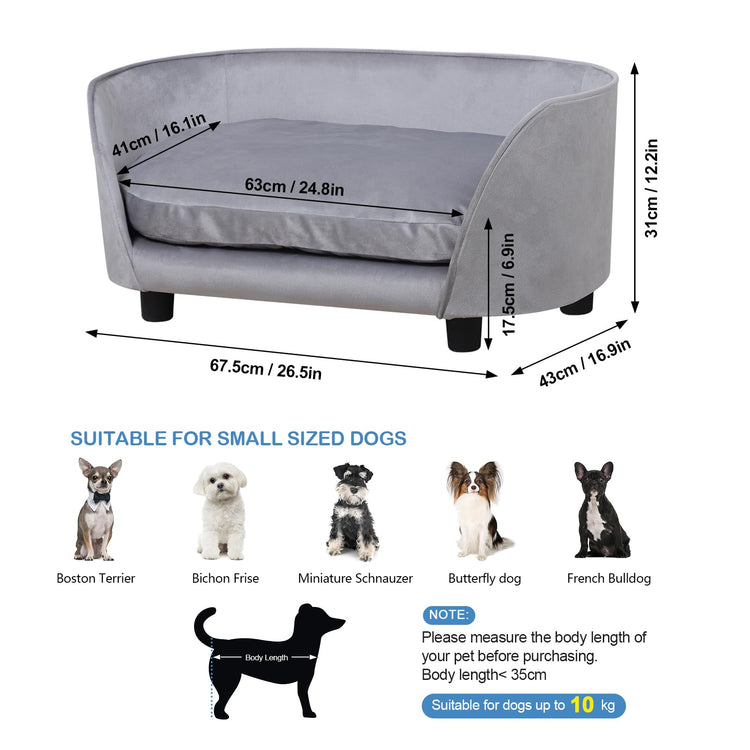 Pet Sofa Bed,Cat Sofa Couch,Small Dog Beds,Pet Sof Couch, Cat Beds,Wooden Frame and Velvet Fabric and Washable Cushion,Comfy Dog Couch for for Small Dogs &Cats&Puppy (Green)