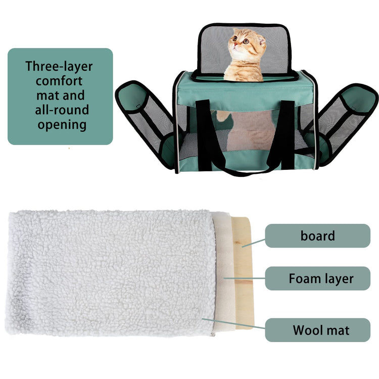Cat Dog Carriers Soft-Sided Pet Carrier Large Cats for Medium Big Cat Small Dog Puppy up to 16lbs TSA Airline Approved Animal Collapsible Cat Carrier Carriers Travel Carrier Cat Bag (17x11x11)