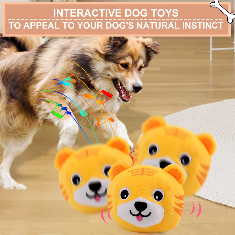 BABORUI Interactive Dog Toys Pig, Jumping Squeaky Dog Toys with Recording and Music Modes, Rechargeable Moving Dog Chew Toys for Small/Medium/Large Dogs to Keep Them Busy(Blue Pig)