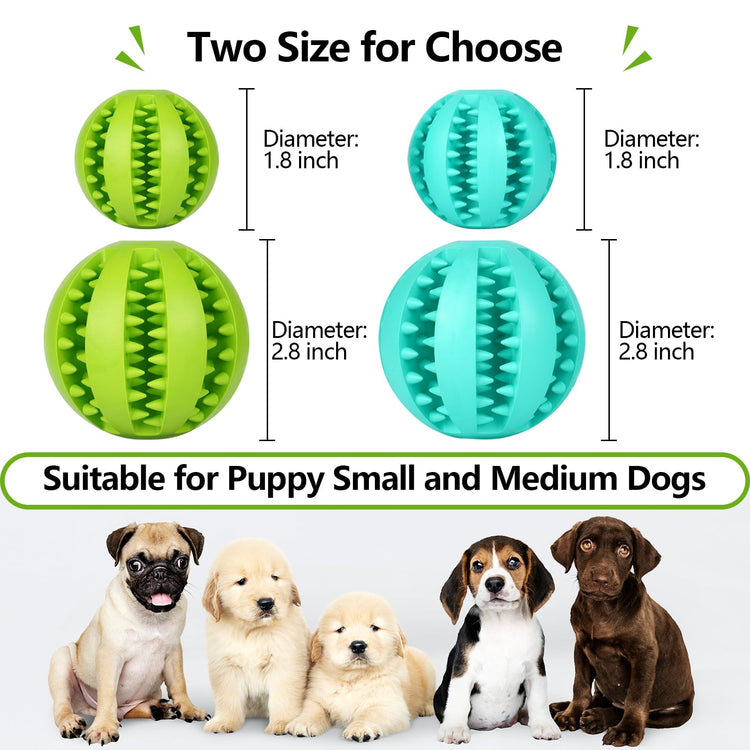 Treat-Dispensing Dog Toys: Durable Rubber Puppy Toys for Boredom - Dog Treat Balls for Small & Medium Breed Indoor Play (2pack)