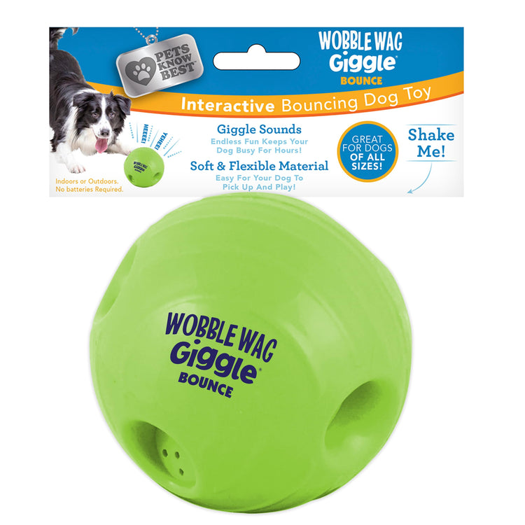 Wobble Wag Giggle Ball, Interactive Dog Toy, Fun Giggle Sounds When Rolled or Shaken, Pets Know Best, As Seen On TV