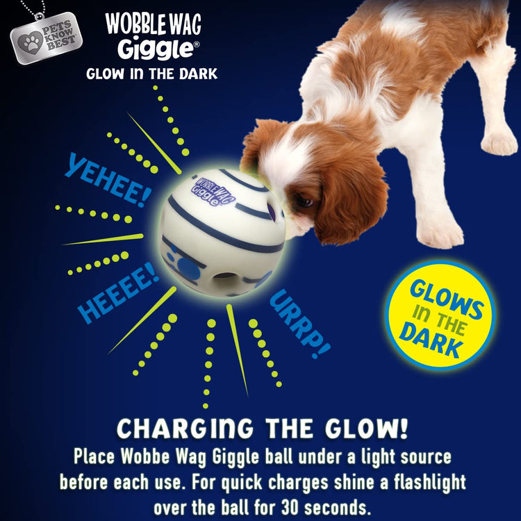 Wobble Wag Giggle Ball, Interactive Dog Toy, Fun Giggle Sounds When Rolled or Shaken, Pets Know Best, As Seen On TV