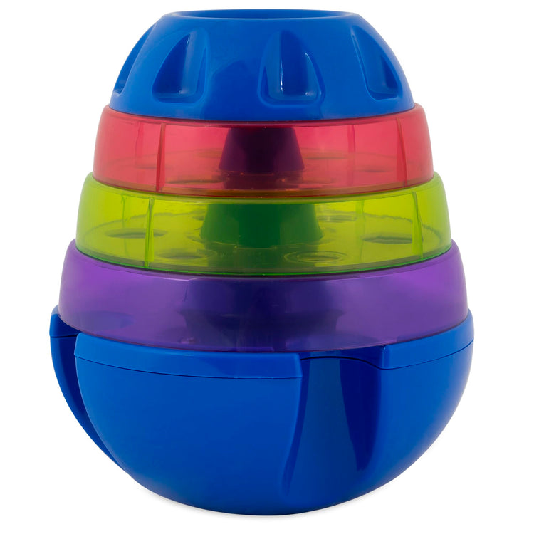 JW Pet Company 43505 Treat Tower Toys for Pets, Small, White/Rings of Blue, Orange, Green