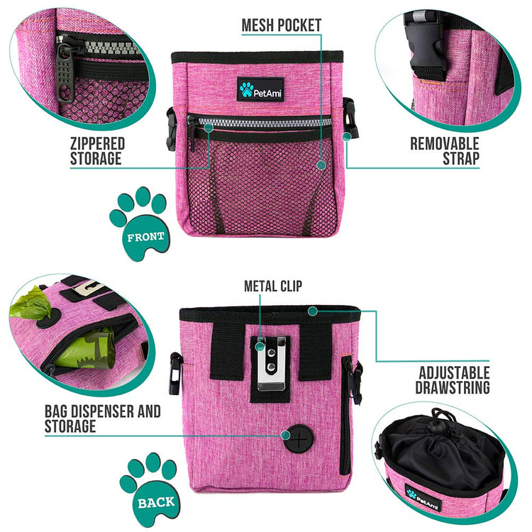 PETAMI Dog and CAT Treat Pouch, Heather Gray