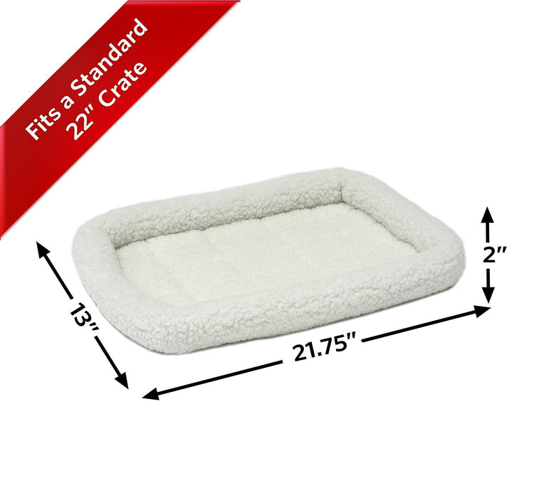 MidWest Homes for Pets QuietTime Fashion XXS Dog Bed - Pink Faux Fur Bolster, Ultra-Soft and Machine Washable, Fits 18-Inch Crates and Carriers, for Small Dogs and Cats