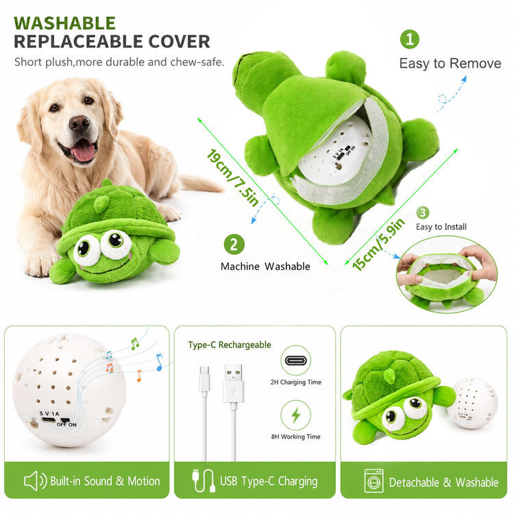 Interactive Dog Toys,Active Moving Pet Plush Toy,2026 New shaking dog ball pig dog toy Interactive Dog Ball with song Squeaky Moving Dog Ball Toy,Rechargeable Toys to Keep Them Busy Dog Toys(Blue Pig)