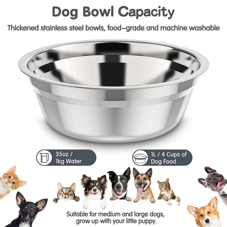 XIAZ Elevated Dog Bowls Large Breed Raised Dogs Bowl Stand Large/Medium Sized Dog Stainless Steel Food Water Bowl Stands 5 Heights Adjustable 9/11/12/14in Black Pet Feeder Dish Station