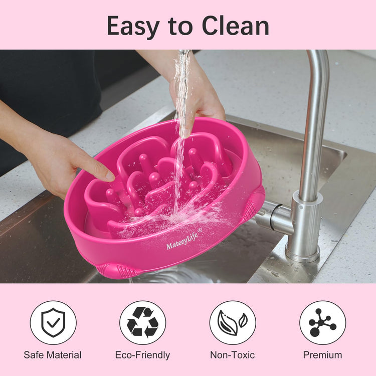 MateeyLife Slow Feeder Dog Bowls 2PCS, Anti-Choking Puzzle Dog Food Bowls, Anti-Slip Interactive Feeding Slow Down Eating, Bloat Stop Maze Dishes for Medium Breeds