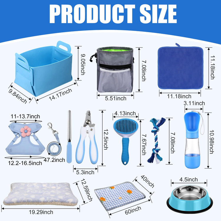Abbylike 50 Pcs Puppy Supplies Starter Kit for Small Dogs Puppy Essentials Includes Leash, Bowls, Teeth Brushes, Water Bottle, and More Accessories for Dogs Pet Day Welcome Gift(Purple)