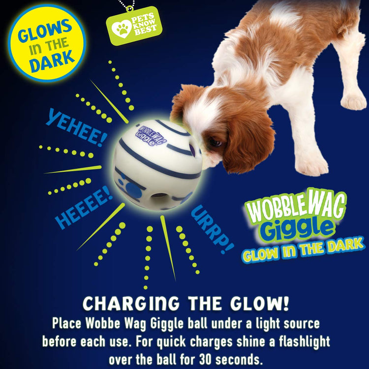 Wobble Wag Giggle Ball, Interactive Dog Toy, Fun Giggle Sounds When Rolled or Shaken, Pets Know Best, As Seen On TV
