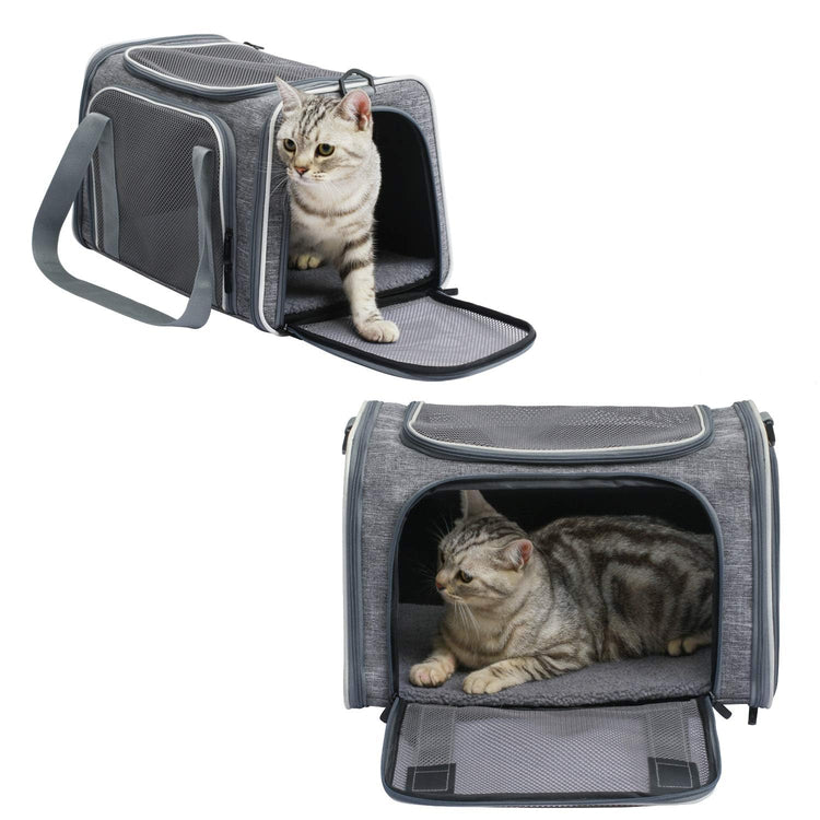 Cat Carrier - Portable Foldable Dog Pet Carrier, Soft-Sided Pet Bag up to 15 Lbs, Airline Approved Travel Puppy Carrier