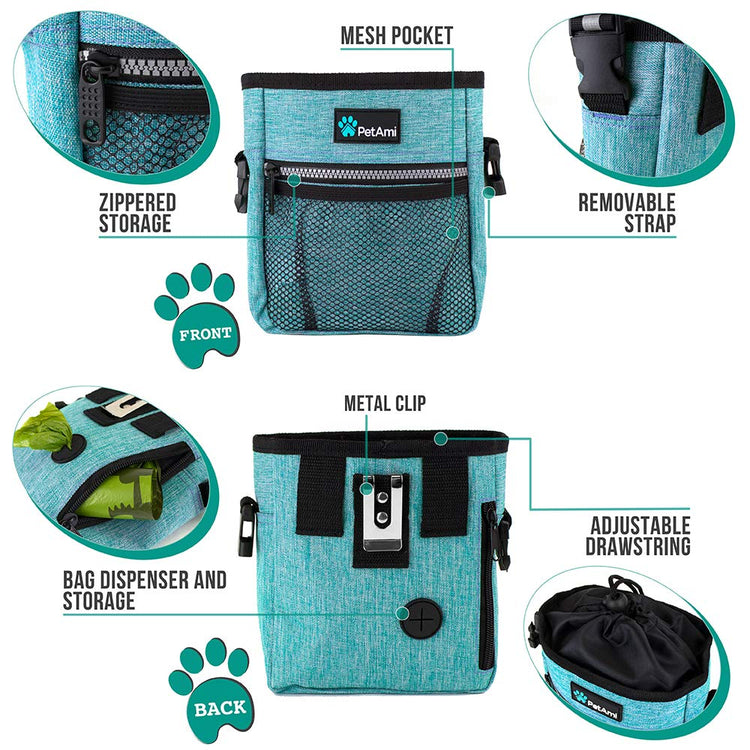 PETAMI Dog and CAT Treat Pouch, Heather Gray