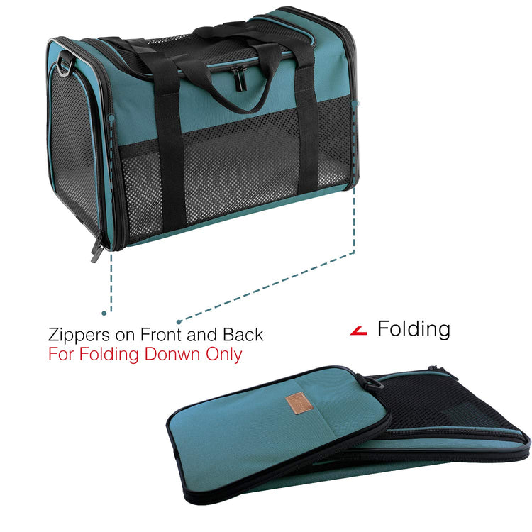 Cat Carrier - Portable Foldable Dog Pet Carrier, Soft-Sided Pet Bag up to 15 Lbs, Airline Approved Travel Puppy Carrier