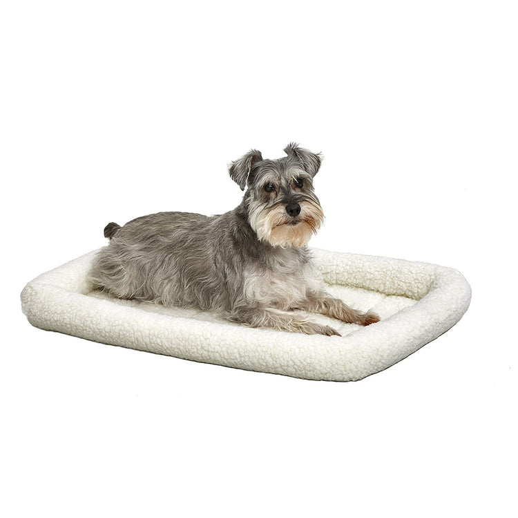MidWest Homes for Pets QuietTime Fashion XXS Dog Bed - Pink Faux Fur Bolster, Ultra-Soft and Machine Washable, Fits 18-Inch Crates and Carriers, for Small Dogs and Cats