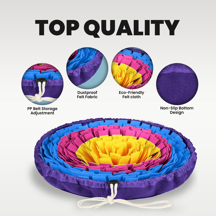 PET ARENA Snuffle Mat for Dogs - Adjustable Interactive Puzzle Toy for Large & Small Breed Slow Feeder for Mental Stimulation & Stress Relief Encourages Natural Foraging Ideal for Indoor & Outdoor Use