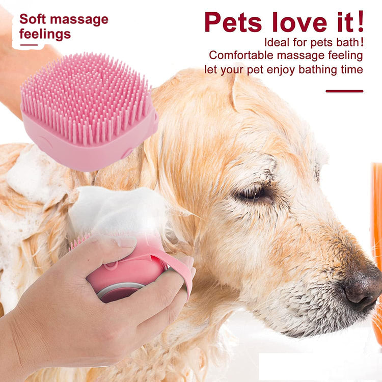 7pcs Pet Grooming Kit, Self-Cleaning Brush Shedding Kit with Nail Clipper, Flea Comb, Shampoo Bath Brush, Finger Toothbrush, Storage Bag (Blue)