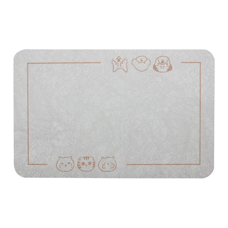 YCT Cat Pet Food Mat - Non-Slip Bottom Absorbent Quick Dry Feeding Mat for Dogs and Cats - Pet Supplies, 11.8"x18.1" Beige
