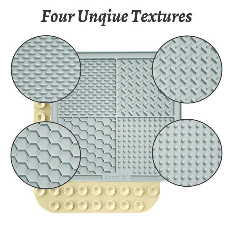 MateeyLife 2PCS Small Lick Mat for Dogs and Cats, Licking Mats for Dog Anxiety Relief, Cat Peanut Butter Lick Pad for Boredom Reducer, Dog Treat Mat Perfect for Bathing Grooming Blue&Green