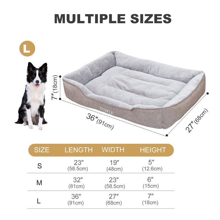 JOYELF Rectangle Dog Bed Calming Cat Bed Sofa, Cute Fluffy Pet Couch Bed for Medium Dogs and Cats - Medium(Upgraded Version)
