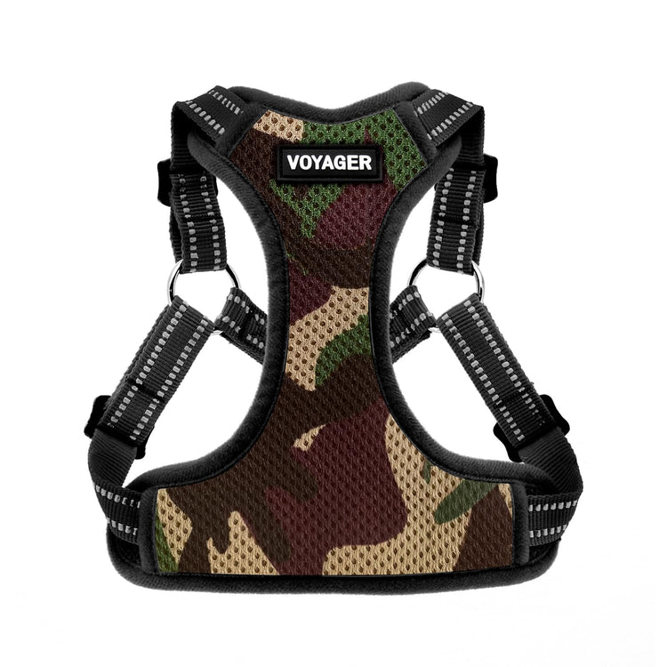 Best Pet Supplies Voyager Adjustable Step-in Flex Breathable Mesh Dog Harness for Small Medium Large Dogs Leash Set (Purple), M