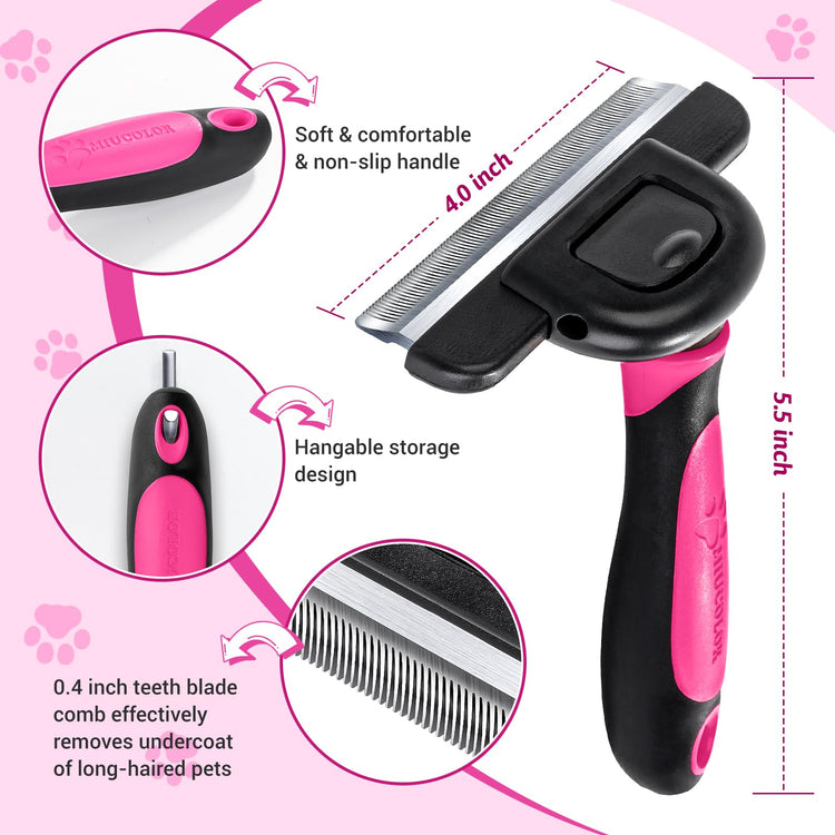 MIU COLOR Pet Grooming Brush, Deshedding Tool for Dogs & Cats, Effectively Reduces Shedding by up to 95% for Short Medium and Long Pet Hair, Purple