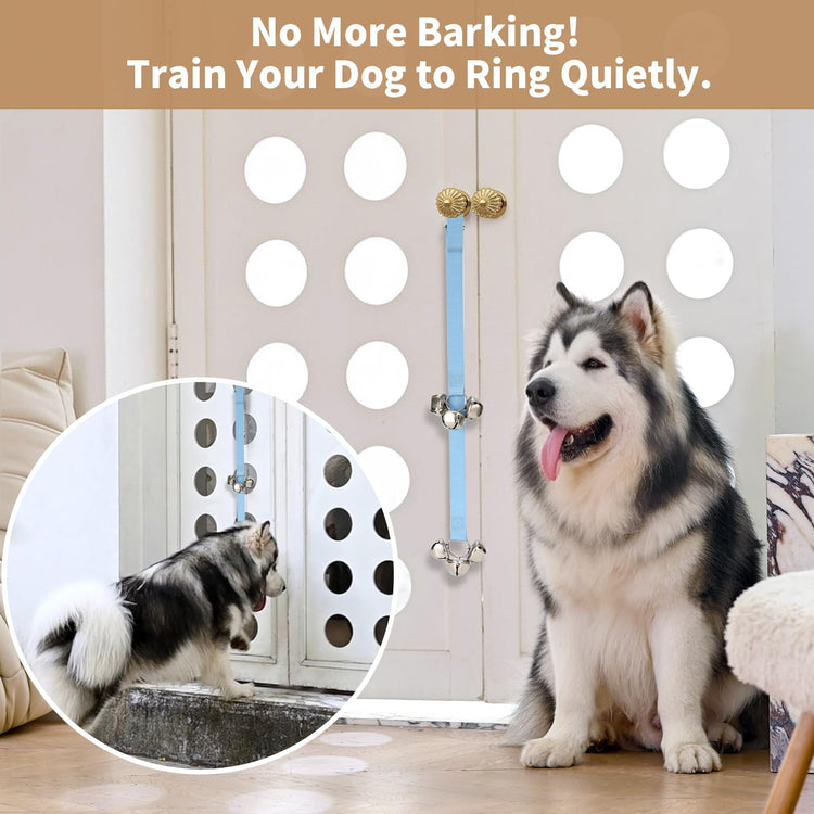 Luckyiren Upgraded Puppy Bells Dog Doorbells for Door Knob/Potty Training/Go Outside-Dog Bells for Puppies Dogs Doggy Doggie Pooch Pet Cat for Dog Lovers-Premium Quality-3 Snaps for Length Adjustment