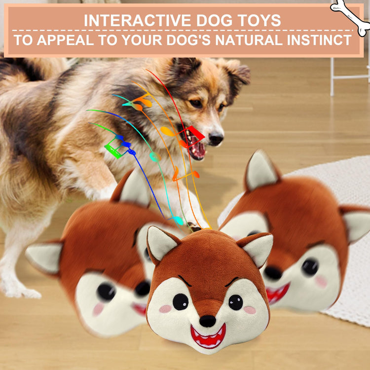 BABORUI Interactive Dog Toys Pig, Jumping Squeaky Dog Toys with Recording and Music Modes, Rechargeable Moving Dog Chew Toys for Small/Medium/Large Dogs to Keep Them Busy(Blue Pig)