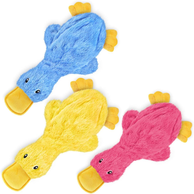 Best Pet Supplies Interactive Squeaky Dog Chew Toy, Ideal Dog Toys for Chewers, Small, Medium & Large Dogs, and Fetch Lovers - Crinkle Duck (Light Pink), Large