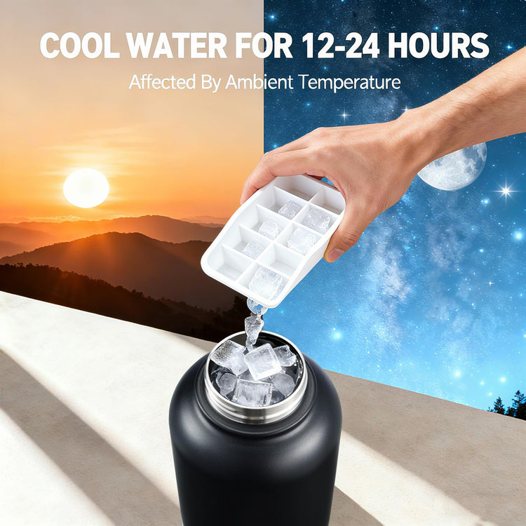 Cibaabo Insulated Dog Water Bottle with 2 Bowls, 32oz Travel Stainless Steel Double Wall Thermos, Portable Pet Dispenser, Gifts for Puppy Small Medium Dogs Walking Hiking and Camping