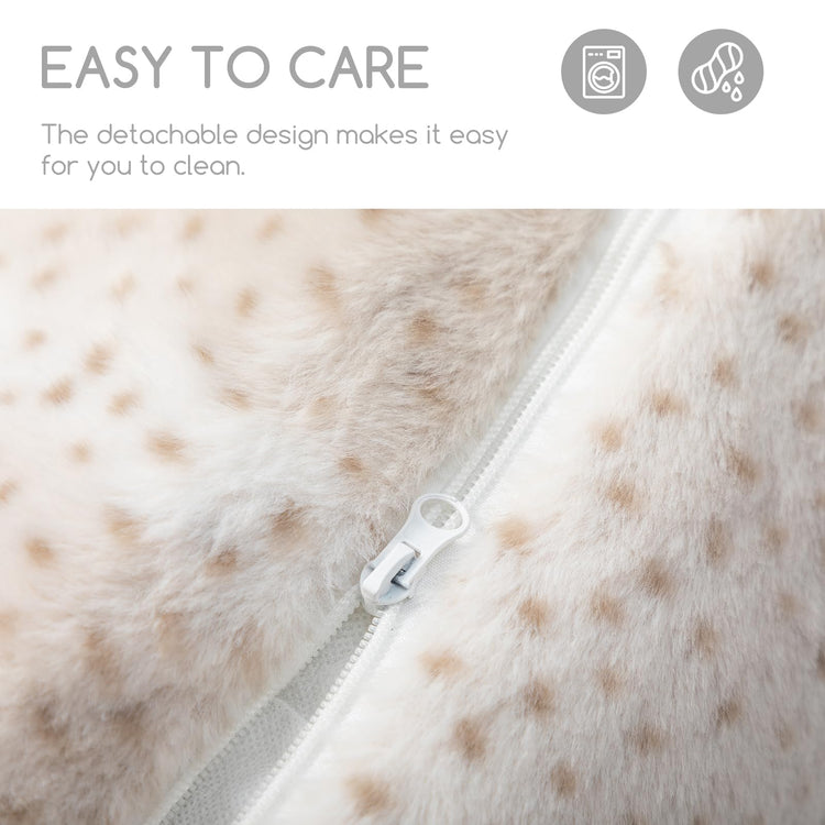 Hollypet Cat Bed Fluffy Plush Multifunctional Double-Layer Machine Washable Soft Warming Kitty Pet Couch Orthopedic Nest Beds for Small Cats Kitten and Dogs up to 13lbs, Khaki(25x20x13 inch)