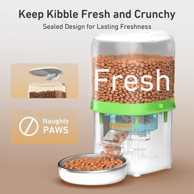 Yuposl Automatic Cat Feeders - 2L Cat Food Dispenser Easy to Use, Timed Automatic Pet Feeder with Over 180-day Battery Life, 1-6 Meals Dry Food Programmable Portion Control Also for Dogs
