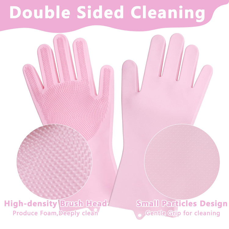 Pet Grooming Gloves—Dog Washing Gloves with High-Density Teeth, Dog Bath Scrubber with Enhanced Five Finger Design, Silicone Gloves for Dogs and Cats Bathing, Massage (Blue)