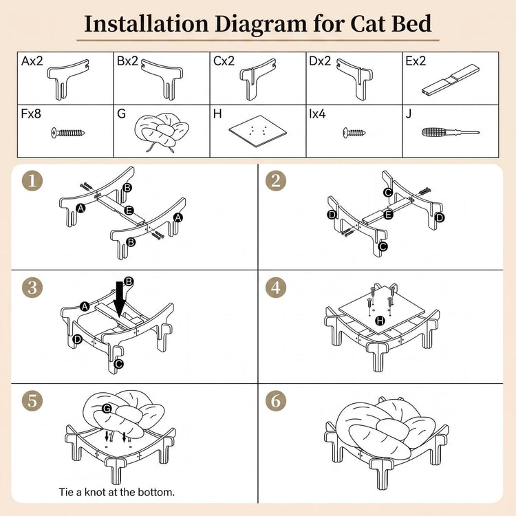 Elevated Wooden Cat Bed with Fluffy Removable Cushion, Modern Petal Shaped Cat Couch Sofa for Indoor Cats Small Dogs 40lbs Capacity Easy to Assemble (White)