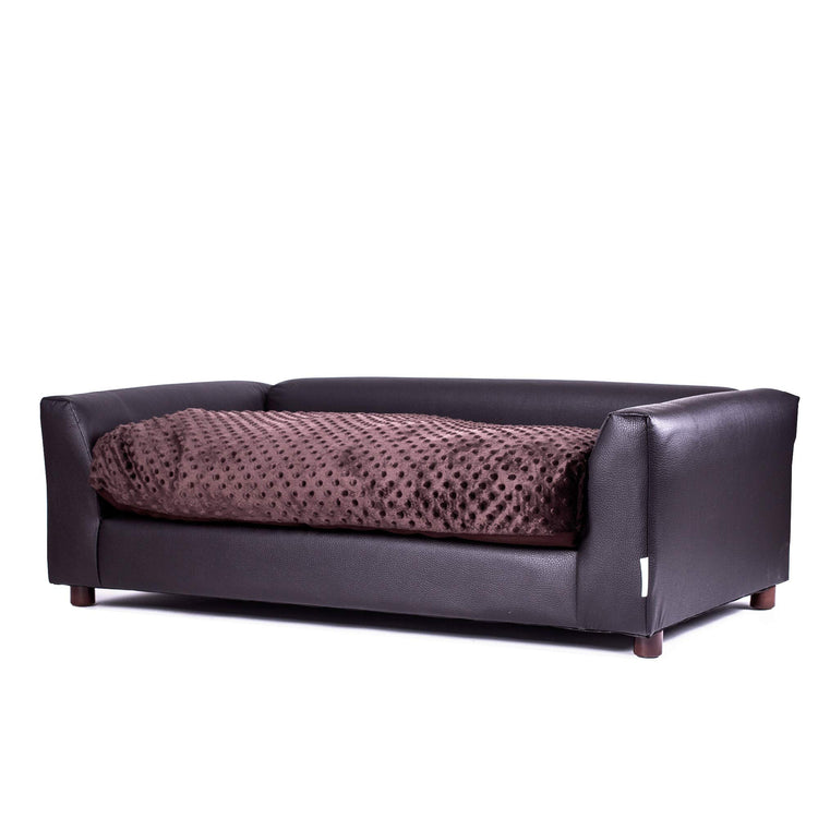 Keet Fluffy Deluxe Pet Bed Sofa Chocolate Small