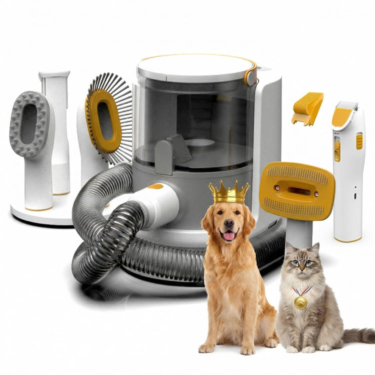 Grooming Vacuum& Dogs Grooming Kit, 5 in 1 Pet Grooming Vacuum with Pets Clipper Nail Grinder, 1.5L Dust Cup Dog Brush Vacuum Pets Grooming Tools for Shedding Pet Hair