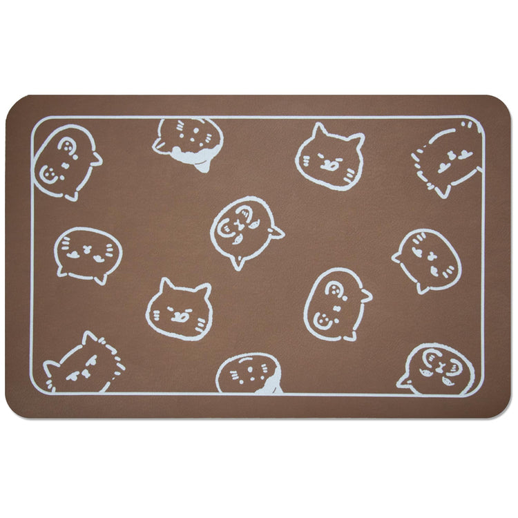 YCT Cat Pet Food Mat - Non-Slip Bottom Absorbent Quick Dry Feeding Mat for Dogs and Cats - Pet Supplies, 11.8"x18.1" Beige