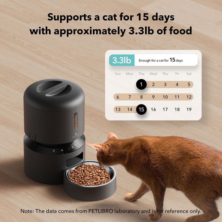 PETLIBRO Automatic Cat Feeder, 5G WiFi Automatic Pet Feeder with Freshness Preservation, 3L Timed Cat Feeders for Dry Food, Up to 48 Portions 10 Meals Per Day, Granary Pet Feeder for Cat/Dog, White