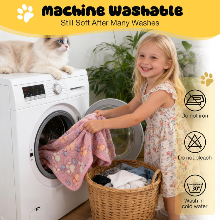 4 Pack Premium Soft Pet Blankets Washable, 23" x 16" Flannel Blankets for Dog Puppy Cat, Brown/Pink/White/Coffee