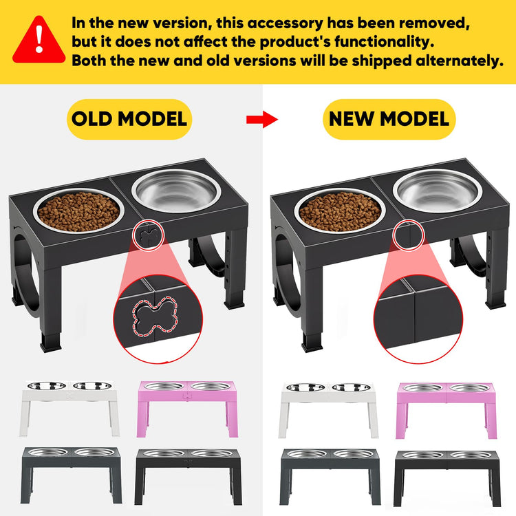 XIAZ Elevated Dog Bowls Large Breed Raised Dogs Bowl Stand Large/Medium Sized Dog Stainless Steel Food Water Bowl Stands 5 Heights Adjustable 9/11/12/14in Black Pet Feeder Dish Station