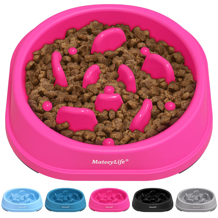 MateeyLife Slow Feeder Dog Bowls 2PCS, Anti-Choking Puzzle Dog Food Bowls, Anti-Slip Interactive Feeding Slow Down Eating, Bloat Stop Maze Dishes for Medium Breeds