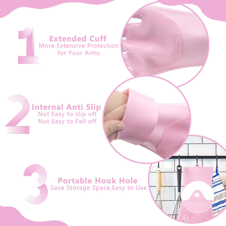 Pet Grooming Gloves—Dog Washing Gloves with High-Density Teeth, Dog Bath Scrubber with Enhanced Five Finger Design, Silicone Gloves for Dogs and Cats Bathing, Massage (Blue)