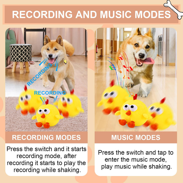 BABORUI Interactive Dog Toys Pig, Jumping Squeaky Dog Toys with Recording and Music Modes, Rechargeable Moving Dog Chew Toys for Small/Medium/Large Dogs to Keep Them Busy(Blue Pig)