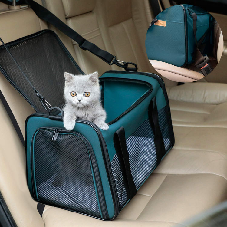 Cat Carrier - Portable Foldable Dog Pet Carrier, Soft-Sided Pet Bag up to 15 Lbs, Airline Approved Travel Puppy Carrier