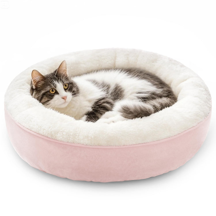 Love's cabin Round Donut Cat and Dog Cushion Bed, 20in Bed for Cats or Small Dogs, Anti-Slip & Water-Resistant Bottom, Super Soft Durable Fabric Pet Beds, Washable Luxury Cat & Dog Bed Gray