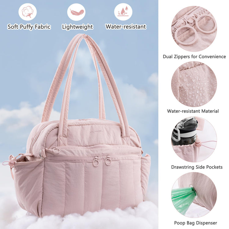 Dog Travel Bag for Supplies, Airline Approved Pet Travel Organizer with 2 Food Containers & Collapsible Bowls, Large Capacity Dogs Tote Bag for Weekend, Stylish Dog Mom Gift for Pet Lovers